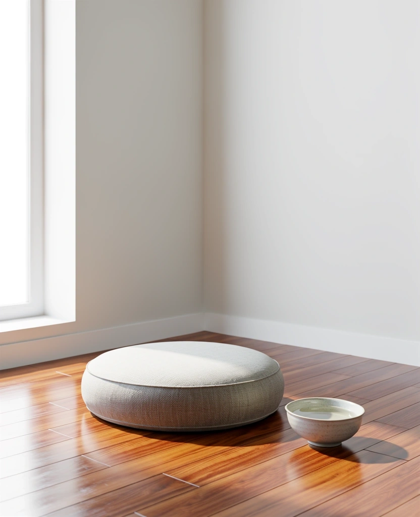 Espacio de meditación minimalista