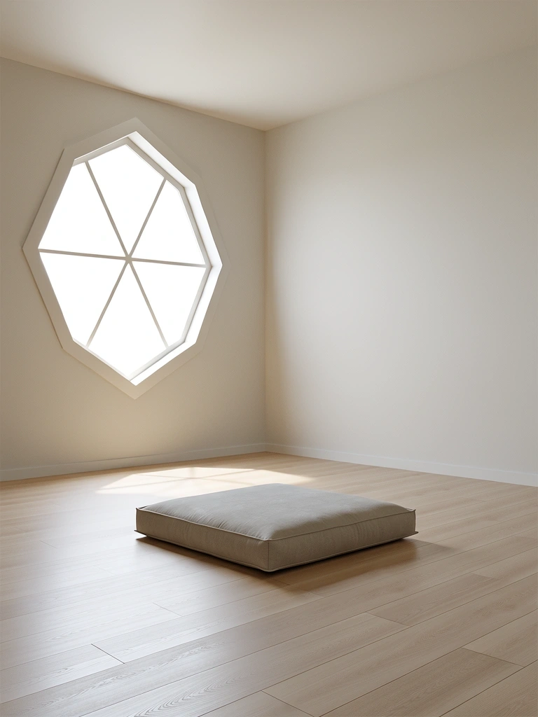 Espacio de meditación sereno en Geometryon